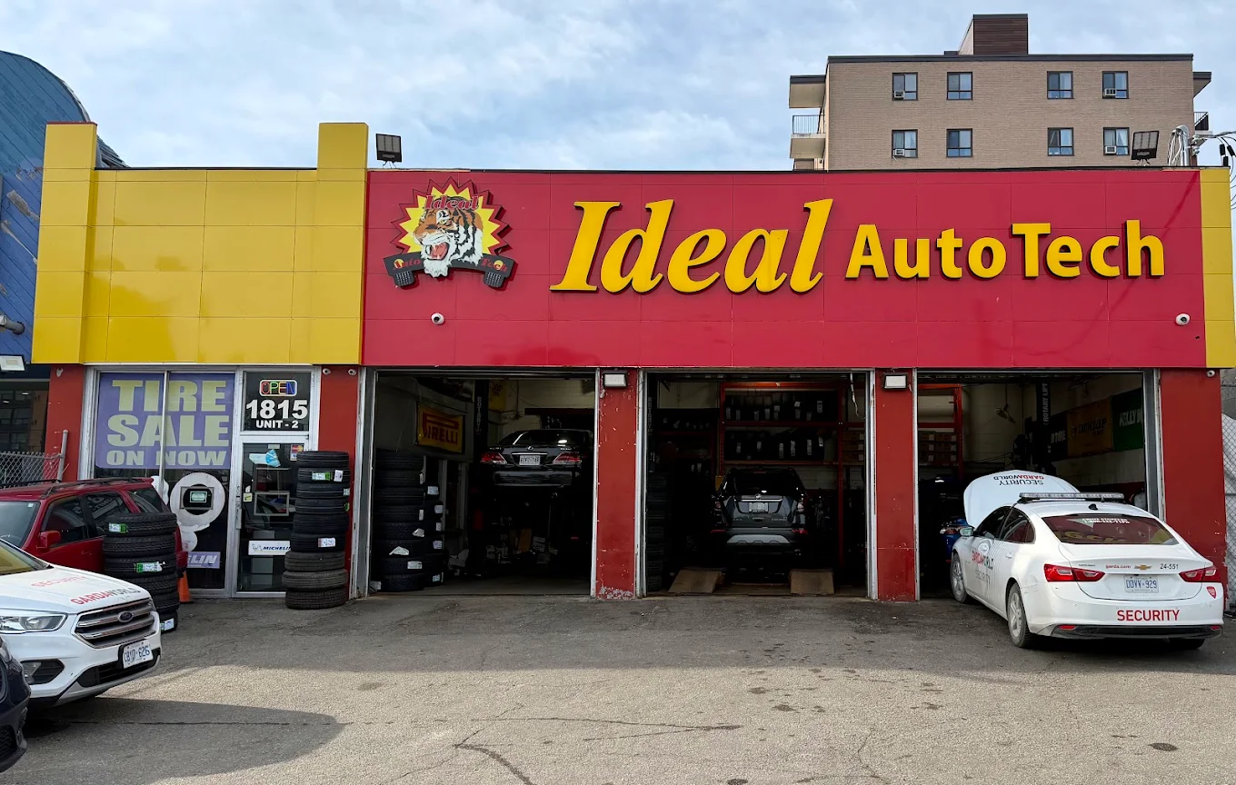 Vehicle being serviced at Ideal Auto Tech